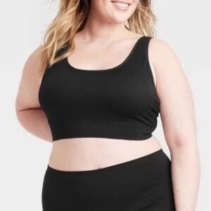 Auden Set/2 Black Seamless Knit Comfort Bralette